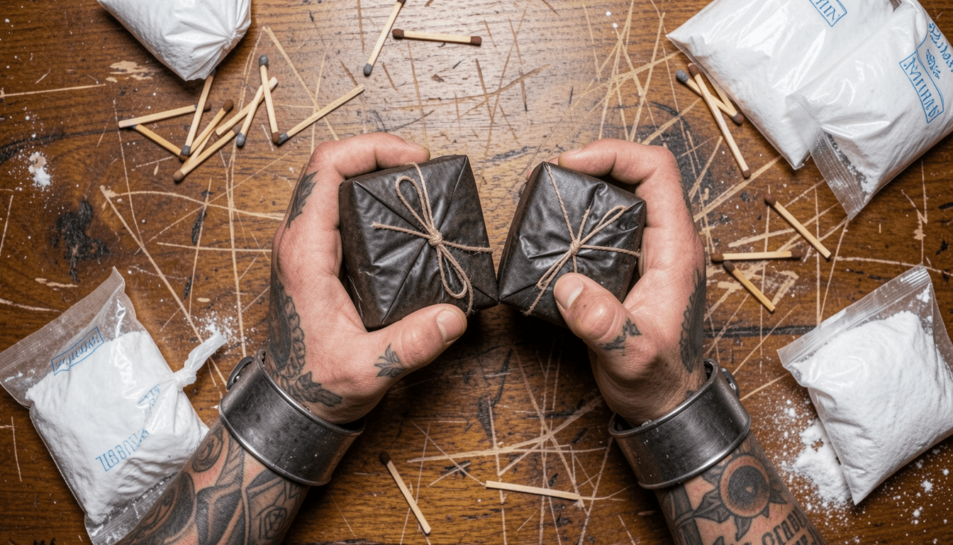 Crime scene with seized packages